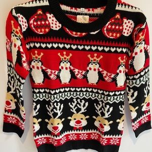 Women’s V28 “Ugly Christmas “ Pullover Sweater Sz XS Holiday Colors & Pattern